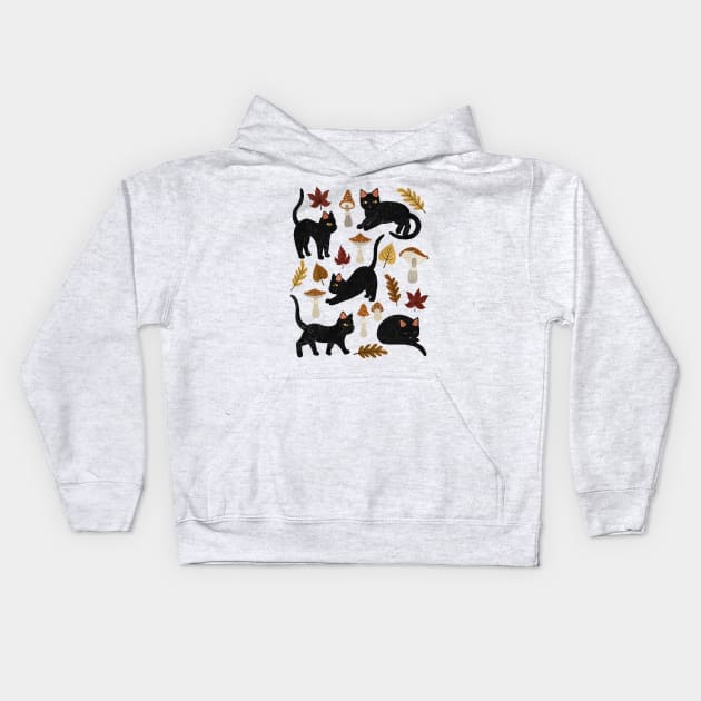 autumn cat magic Kids Hoodie by annyamarttinen